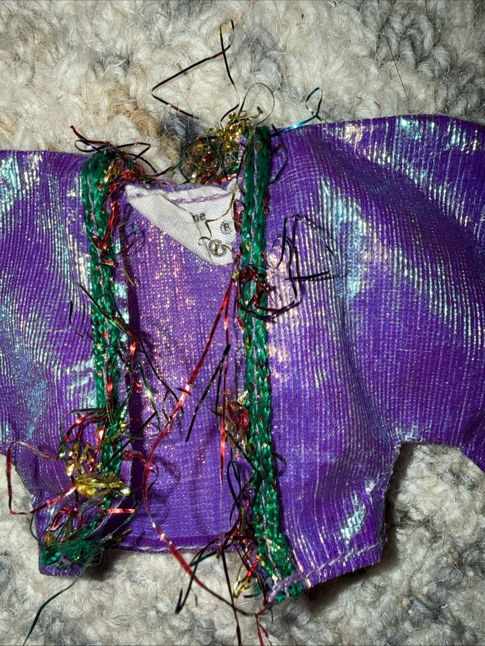 Barbie fashion vintage purple coat and silver sparkle skirt